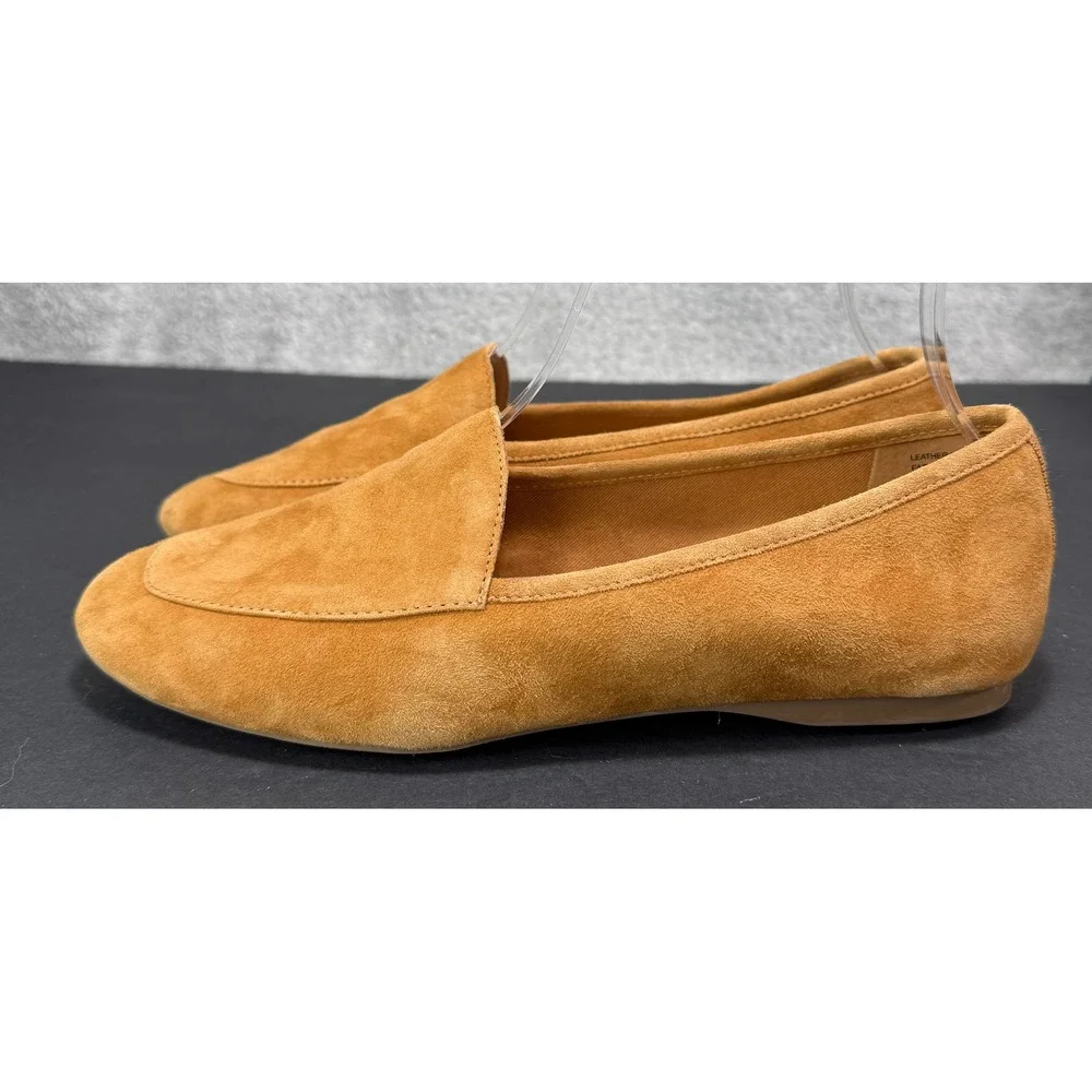 Birdies Starling Loafers Womens 7 Saffron Yellow Suede Smoking Slipper Flats‎